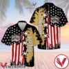 Early Times USA Flag Cross Stitch Black Yellow Hawaiian Shirt And Short, Unique Gifts For Friends - Vesles2014S 1