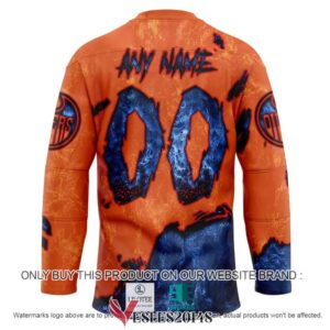 Edmonton Oilers Blood Personalized Hockey Jersey Shirt, Trending Gifts For Fans - Vesles2014s 1