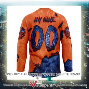 Edmonton Oilers Blood Personalized Hockey Jersey Shirt, Trending Gifts For Fans - Vesles2014s 3
