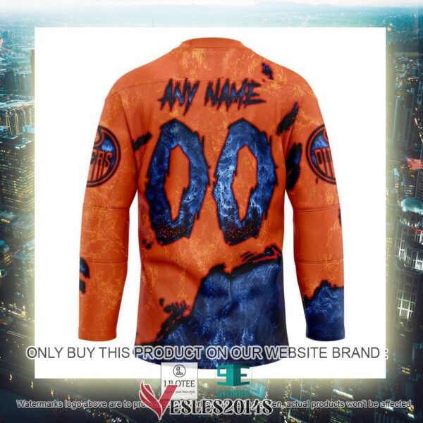 Edmonton Oilers Blood Personalized Hockey Jersey Shirt, Trending Gifts For Fans - Vesles2014s 3