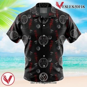 Edward Elric V1 Fullmetal Alchemist Hawaiian Button Up Shirt, Perfect Gifts For Anime Lovers - Vesles2014S