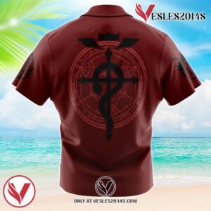 Edward V2 Fullmetal Alchemist Hawaiian Button Up Shirt, Perfect Gifts For Anime Lovers - Vesles2014S 1