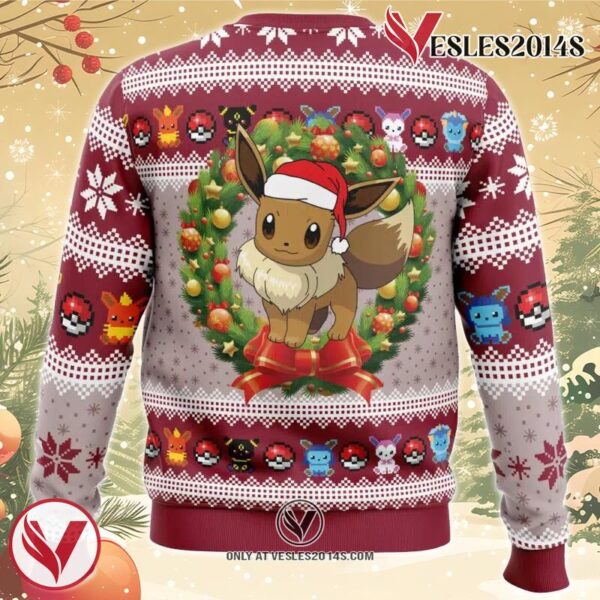 Eevee Christmas Pokemon Ugly Christmas Sweater, Unique Christmas Gift For Fans - Vesles2014S 1