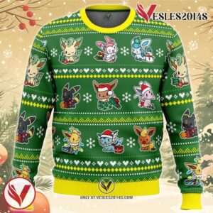 Eevee Merry Christmas Pokemon Ugly Christmas Sweater, Unique Christmas Gift For Fans - Vesles2014S