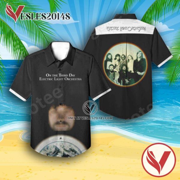 Electric Light Orchestra On The Third Day Album Cover Black Hawaiian Shirt, Unique Gifts For Music Lovers - Vesles2014S