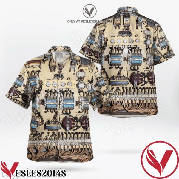 Electric Service Panel With Many 3 Phase Contactor And Fuses Hawaiian Shirt, Unique Gifts For Friends - Vesles2014S 1