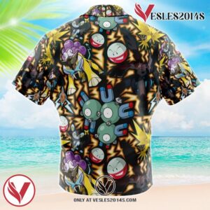 Electric Type Pokemon Pokemon Hawaiian Button Up Shirt, Perfect Gifts For Anime Lovers - Vesles2014S 1
