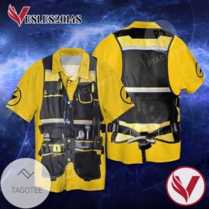 Electrician And Lineman For Men And Women Graphic Print Short Sleeve Hawaiian Casual Shirt Vesles2014S