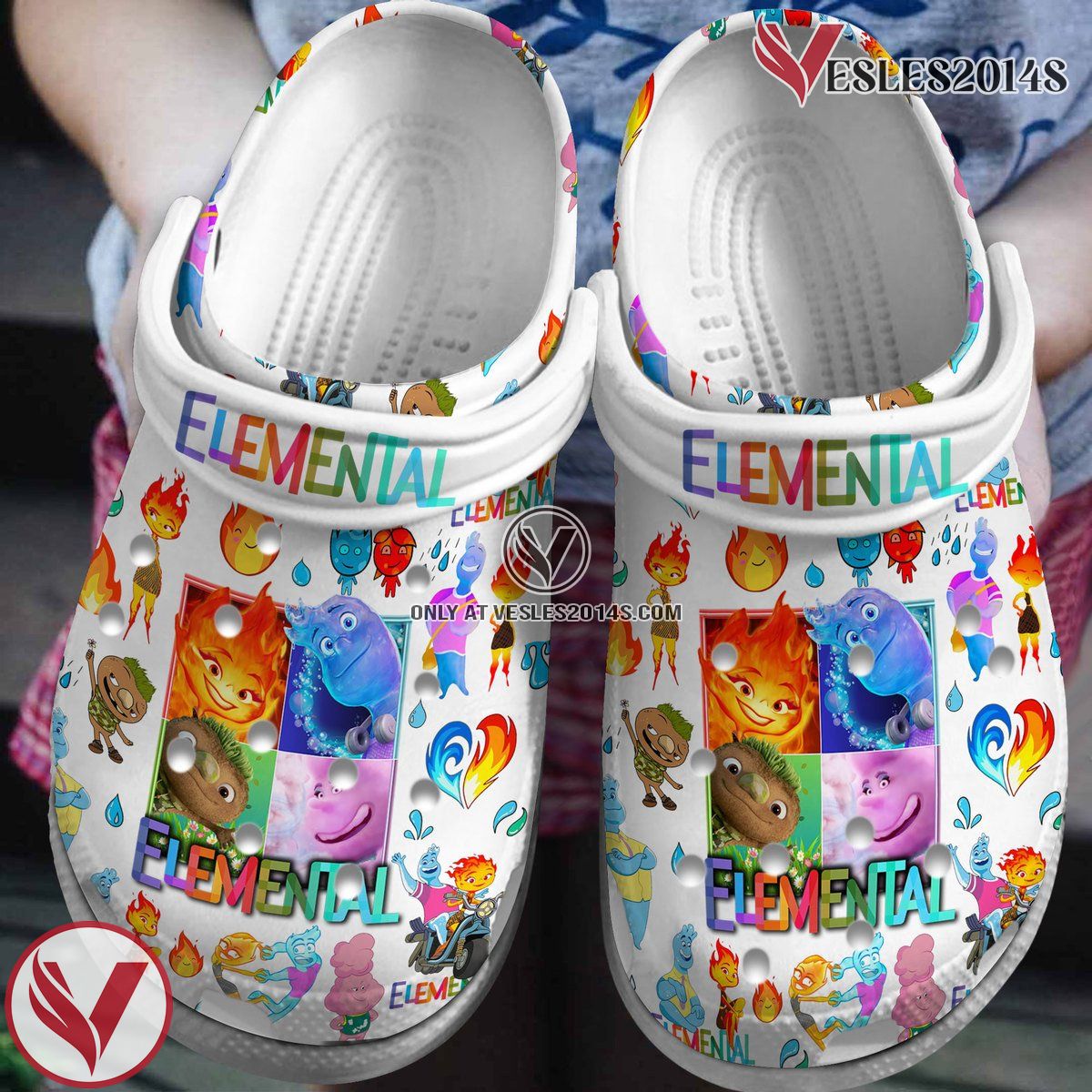 Elemental Cartoon Crocs Crocband Clogs Shoes Comfortable For Men Women and Kids Style 5, Unique Gift From Vesles2014S
