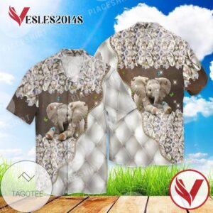 Elephant 2 For men And Women Graphic Print Short Sleeve Hawaiian Casual Shirt Vesles2014S