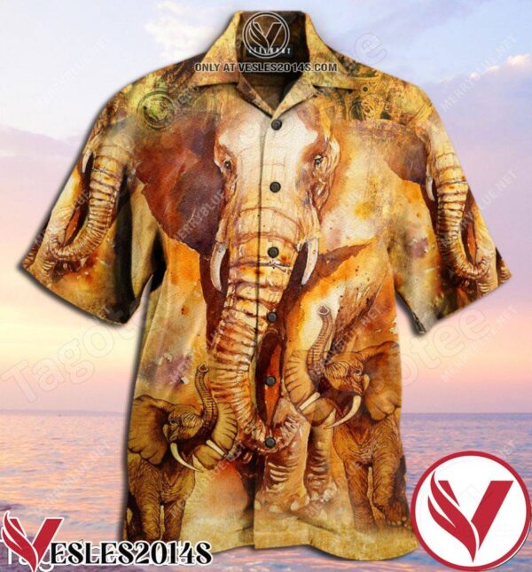 Elephant Born To Be The Biggest Unisex Hawaiian Shirt, Unique Gifts For Friends - Vesles2014S 1