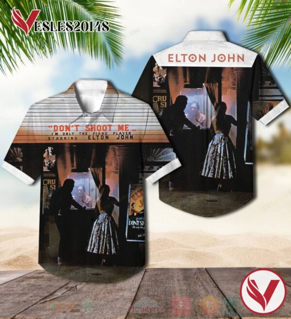 Elton John Don't Shoot Me I'm Only THE Piano Player Album Hawaiian Shirt, Best Gift For Music Lovers Vesles2014S