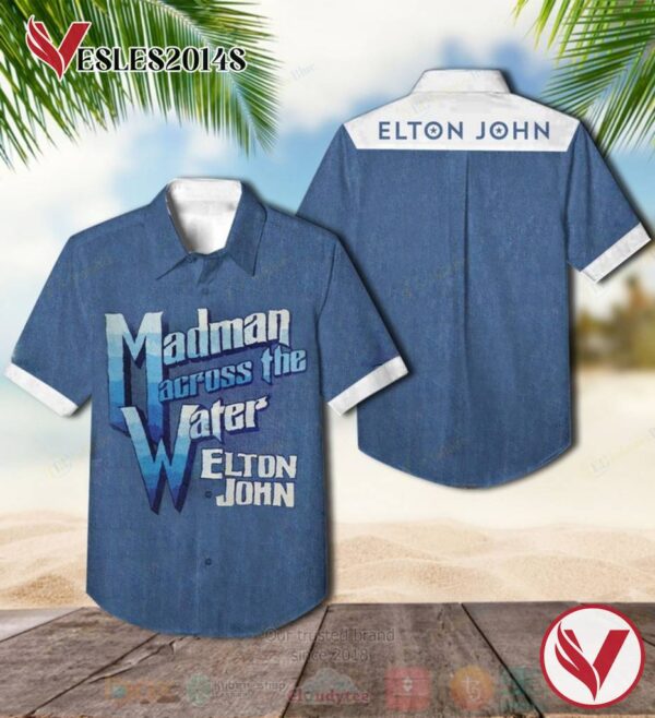 Elton John Madman Across the Water Album Hawaiian Shirt, Best Gift For Music Lovers Vesles2014S