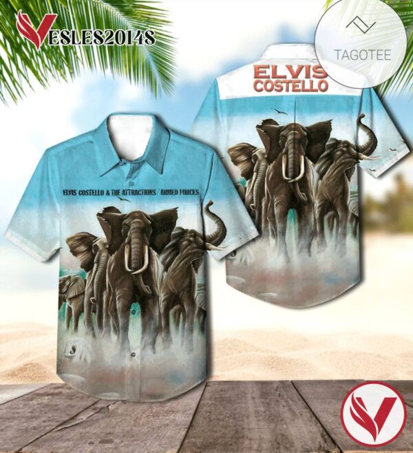 Elvis Costello And The Attractions Armed Forces Album Cover Hawaiian Shirt, Best Gift For Music Lovers Vesles2014S