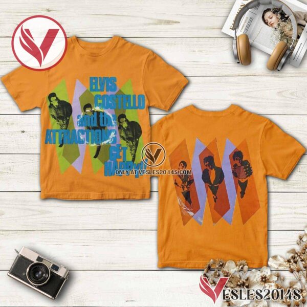 Elvis Costello And The Attractions Get Happy Album Cover Shirt, Unique Gifts For Music Lovers - Vesles2014S