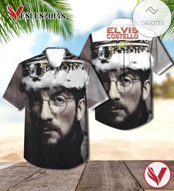 Elvis Costello King Of America Album Cover Hawaiian Shirt, Best Gift For Music Lovers Vesles2014S