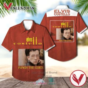 Elvis Costello Punch The Clock Casual Hawaiian Shirt, Best Gifts For Summer Vesles2014S 1