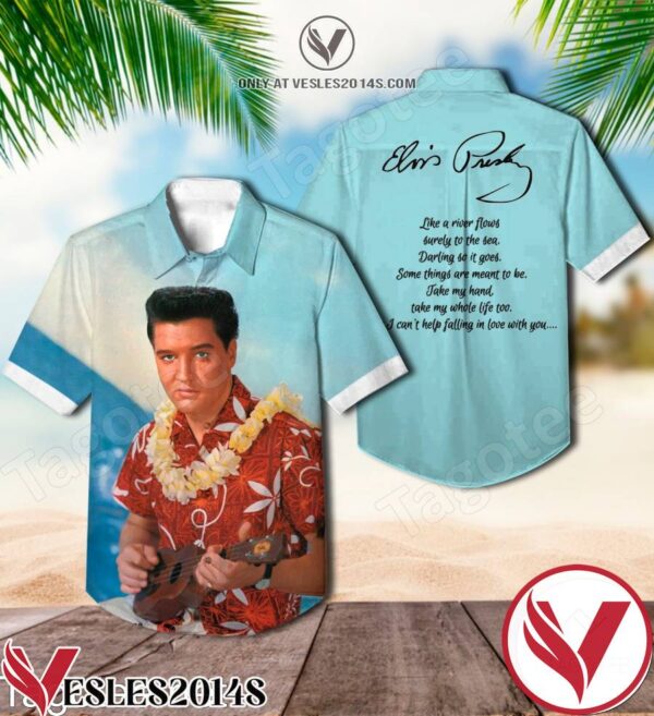Elvis Presley Blue Hawaiian Shirt, Unique Gifts For Friends - Vesles2014S 1