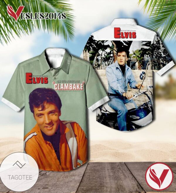 Elvis Presley Clambake Album Cover Hawaiian Shirt, Best Gift For Music Lovers Vesles2014S