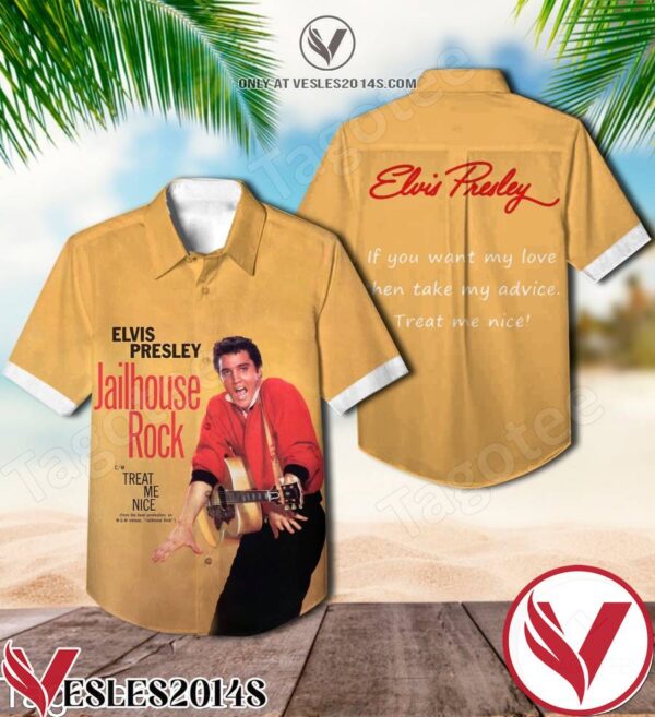 Elvis Presley Jailhouse Rock Single Cover Hawaiian Shirt, Unique Gifts For Friends - Vesles2014S 1