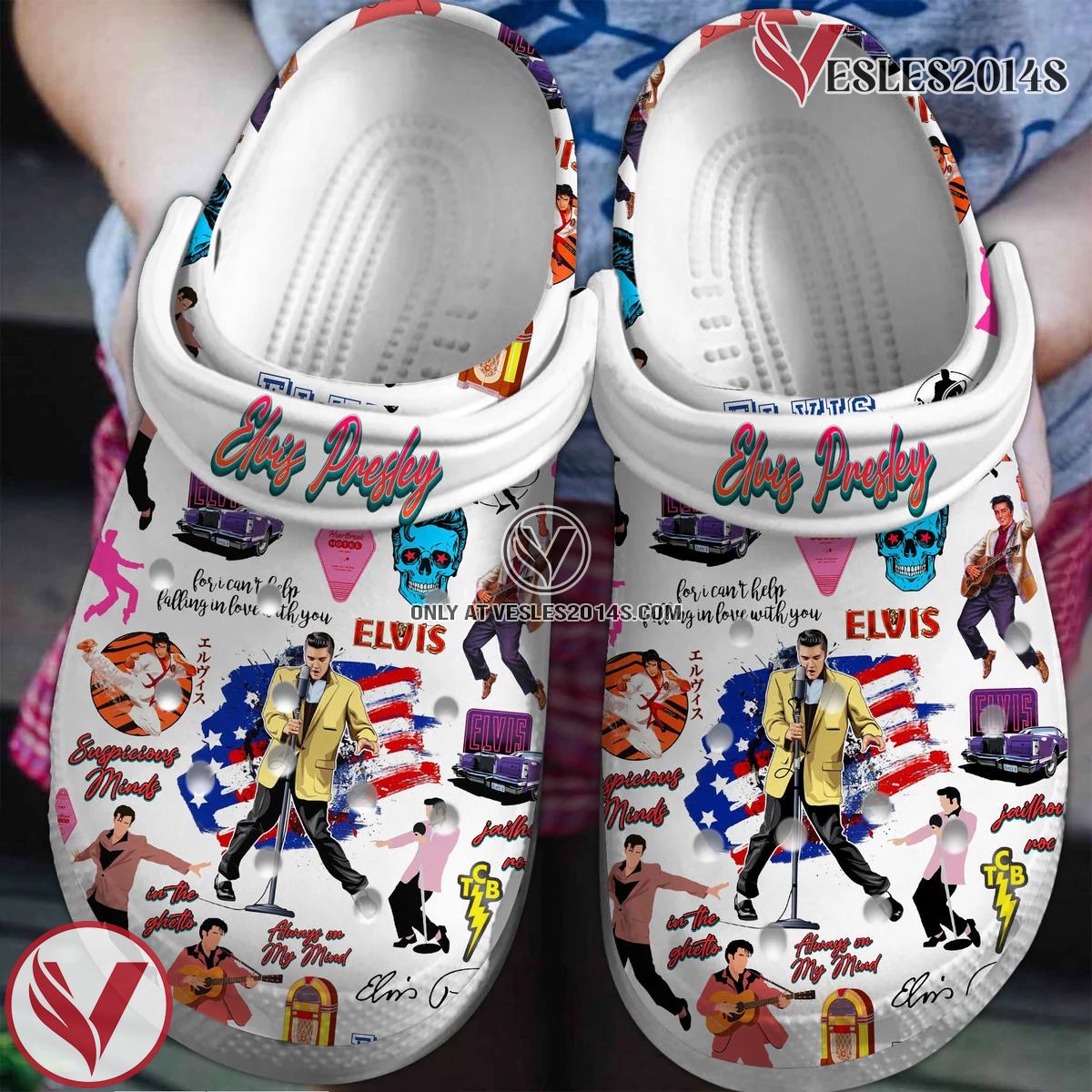 Elvis Presley Singer Music Crocs Crocband Clogs Shoes, Unique Gifts For Fans - Vesles2014S
