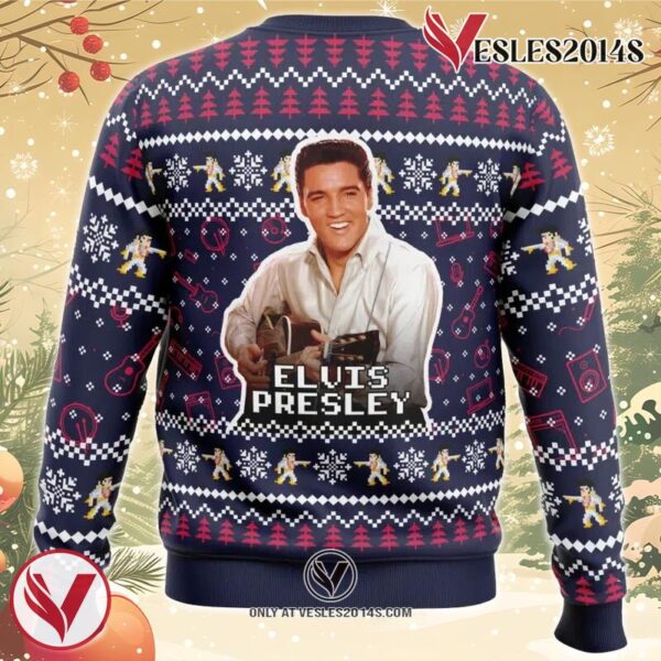 Elvis Presley Ugly Christmas Sweater, Unique Christmas Gift For Fans - Vesles2014S 1