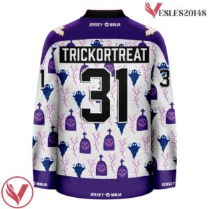 Emblazoned Ghosts Halloween Holiday Hockey Jersey - Vesles2014S 3