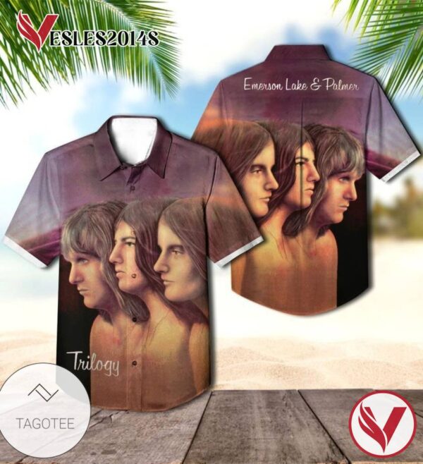 Emerson Lake And Palmer Trilogy Album Cover Hawaiian Shirt, Best Gift For Music Lovers Vesles2014S