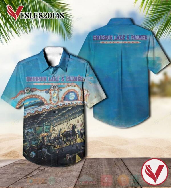 Emerson, Lake & Palmer Black Moon Blue Album Hawaiian Shirt, Best Gift For Music Lovers Vesles2014S