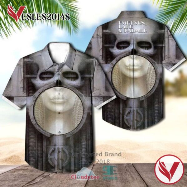 Emerson, Lake and Palmer Brain Salad Surgery Grey Album Hawaiian Casual Shirt, Best Gift For Music Lovers Vesles2014S