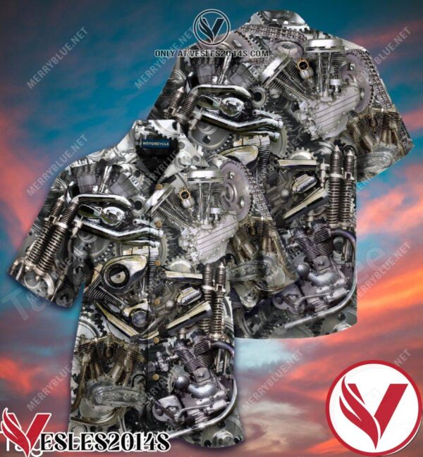 Engine Parts Bikers Don’t Go Gray We Turn Chrome Hawaiian Shirt, Unique Gifts For Friends - Vesles2014S 1