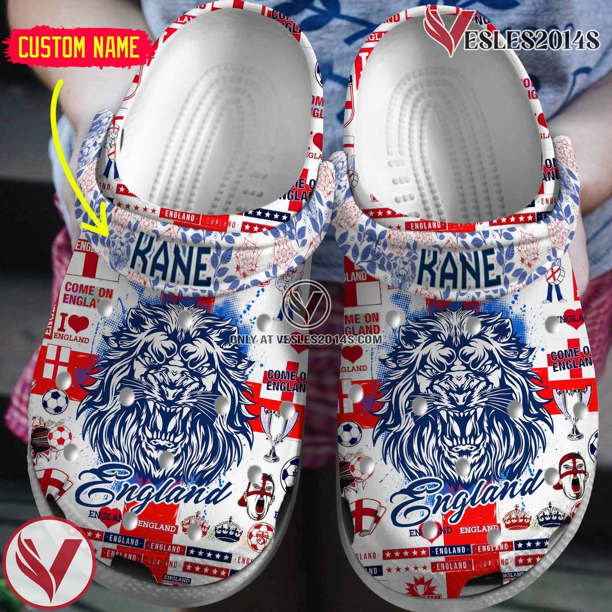 England National Football TeamCrocs Crocband Clogs Shoes Comfortable For Men Women and Kids, Unique Gift From Vesles2014S