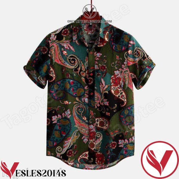 Ethnic Style Paisley Flower Hawaiian Shirt, Unique Gifts For Friends - Vesles2014S 1