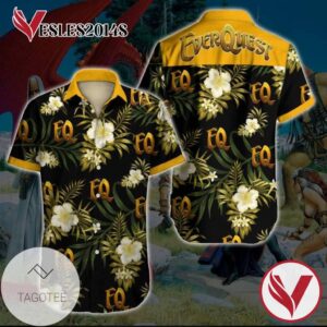 EverQuest Hawaiian Graphic Print Short Sleeve Hawaiian Casual Shirt Vesles2014S