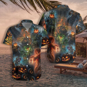 Everyday Is Halloween Day Full Printing Hawaiian Shirt Funny Hawaiian Beach Gift Casual Shirt Vesles2014S