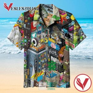 Explore the pixel style New York Times Square Casual Hawaiian Shirt, Best Gifts For Summer Vesles2014S