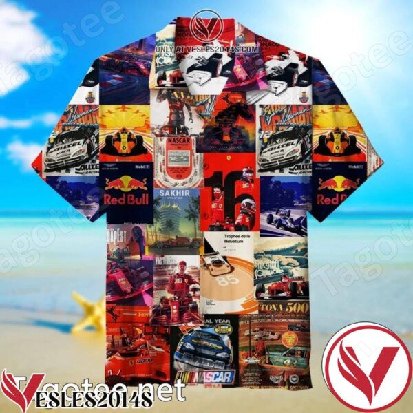 F1 Racing Cars Poster Collage Hawaiian Shirt, Unique Gifts For Friends - Vesles2014S 1