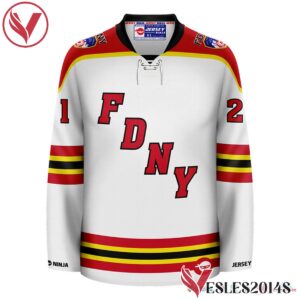 FDNY Wordmark White Customize Hockey Jersey, Trending Gifts For Fans - Vesles2014s 2