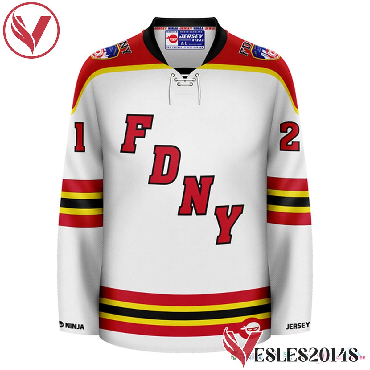 FDNY Wordmark White Customize Hockey Jersey, Trending Gifts For Fans - Vesles2014s 2