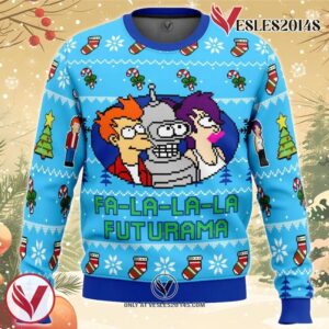 Fa-La-La-La Futurama Ugly Christmas Sweater, Unique Christmas Gift For Fans - Vesles2014S
