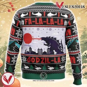 FaLaLaLa Godzil-La Godzilla Ugly Christmas Sweater, Unique Christmas Gift For Fans - Vesles2014S 1