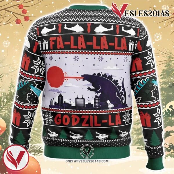 FaLaLaLa Godzil-La Godzilla Ugly Christmas Sweater, Unique Christmas Gift For Fans - Vesles2014S 1