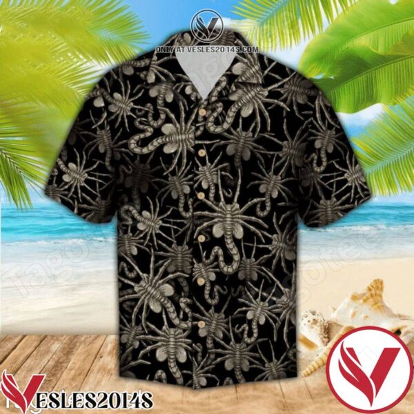 Face Hugger Alien Hawaiian Shirt And Short, Unique Gifts For Friends - Vesles2014S 1