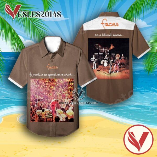 Faces A Nod Is As Good As A Wink To A Blind Horse Album Cover Hawaiian Shirt, Unique Gifts For Music Lovers - Vesles2014S