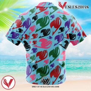 Fairy Tail Insignia Fairy Tail Hawaiian Button Up Shirt, Perfect Gifts For Anime Lovers - Vesles2014S 1