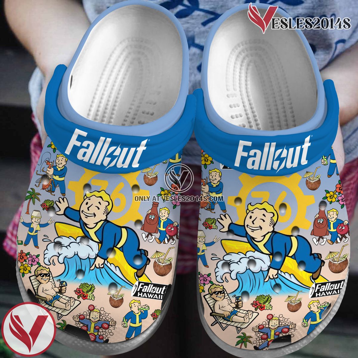 Fallout Shelter Game Crocs Crocband Clogs Shoes Comfortable For Men Women and Kids Style 13, Unique Gift From Vesles2014S