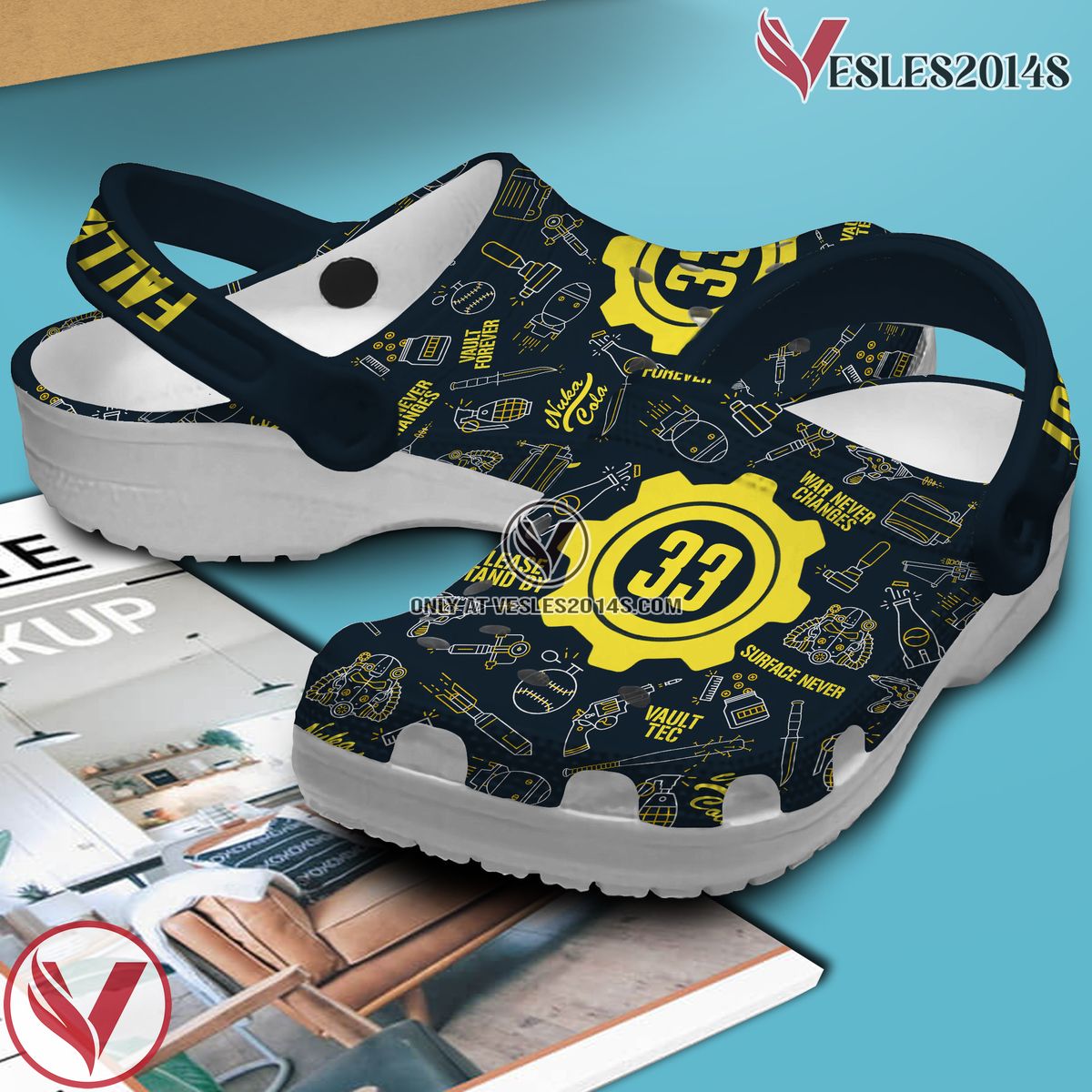 Fallout Shelter Game Crocs Crocband Clogs Shoes Comfortable For Men Women and Kids Style 14, Unique Gift From Vesles2014S 3