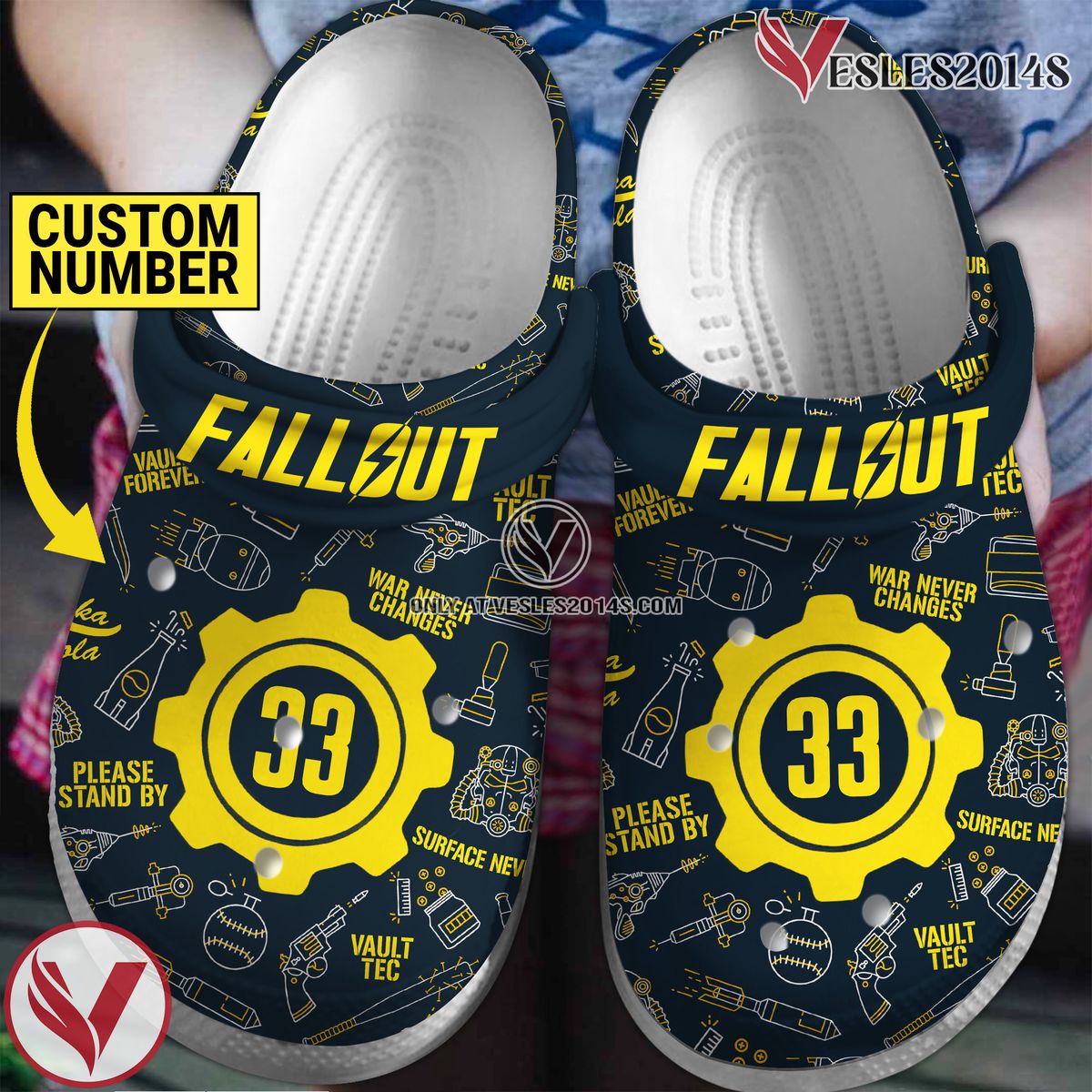 Fallout Shelter Game Crocs Crocband Clogs Shoes Comfortable For Men Women and Kids Style 14, Unique Gift From Vesles2014S