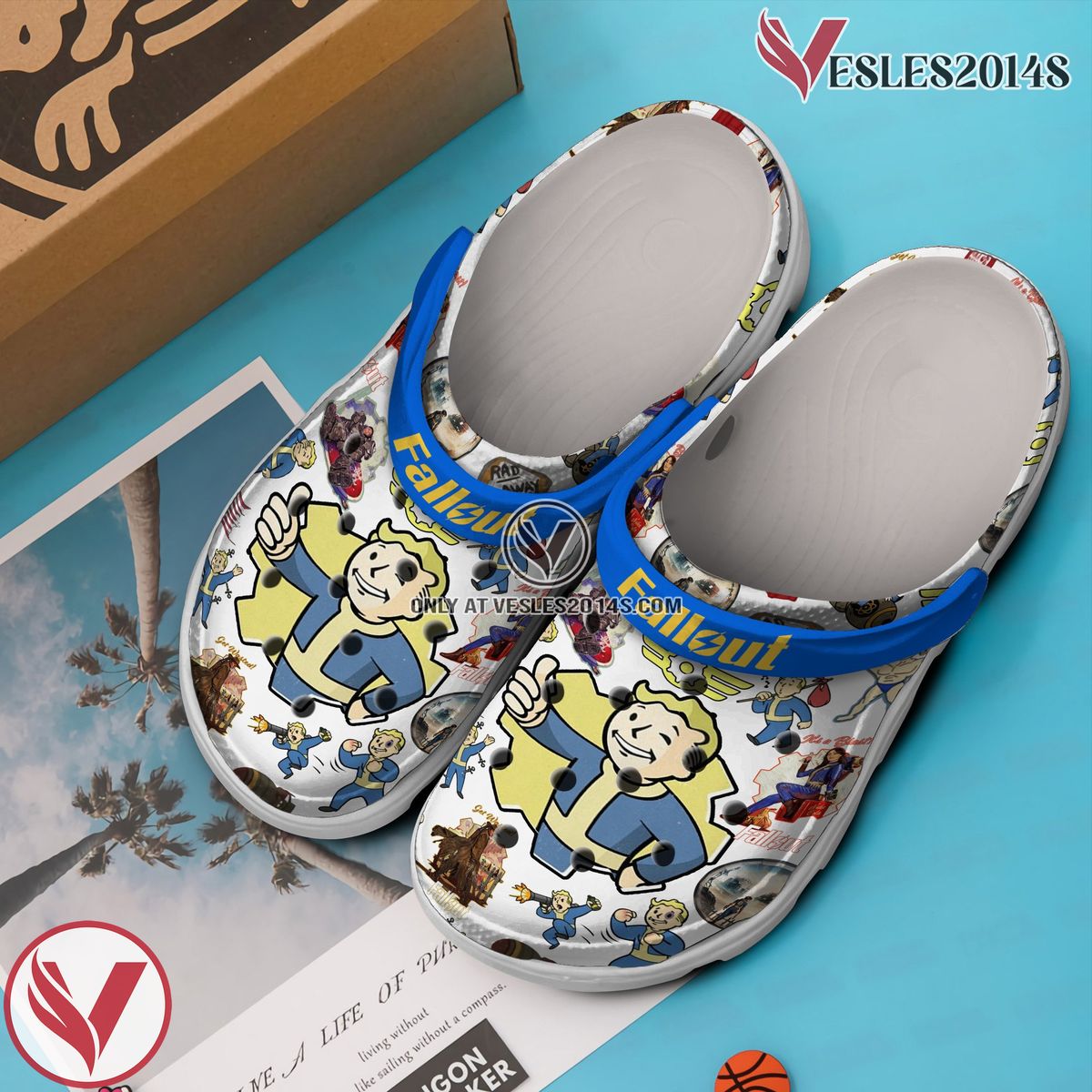 Fallout Shelter Game Crocs Crocband Clogs Shoes Comfortable For Men Women and Kids Style 19, Unique Gift From Vesles2014S 2