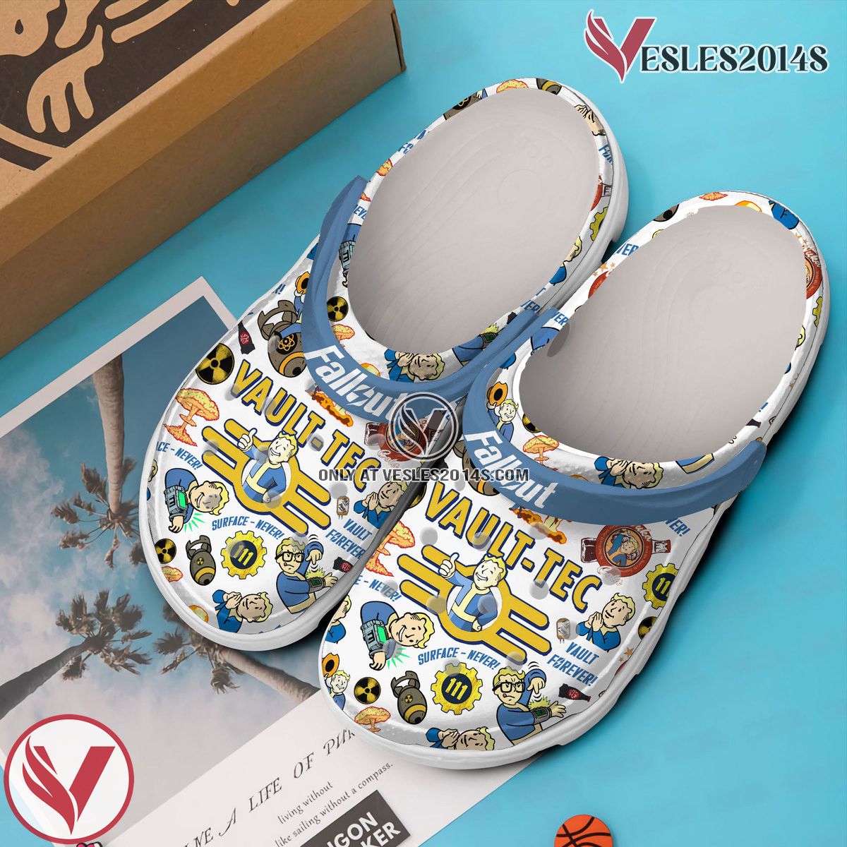 Fallout Shelter Game Crocs Crocband Clogs Shoes Comfortable For Men Women and Kids Style 20, Unique Gift From Vesles2014S 2